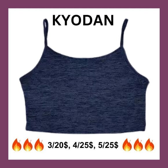 NWT KYODAN Heather blue/gray super soft sport Bra - Picture 1 of 6